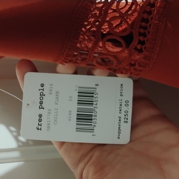 Free People Red Lace Detail Mini Dress - Picture 3 of 6